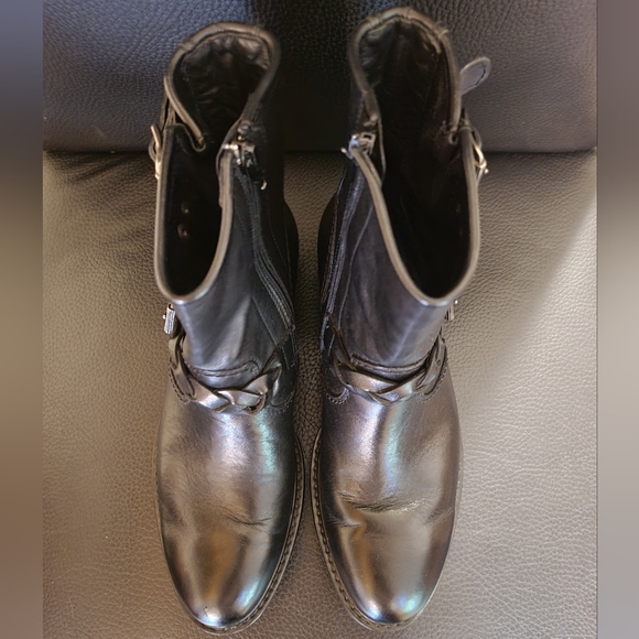 Paul Green Black Zipped Boots with Decorative Buckles, Size 6 US - Picture 9 of 14